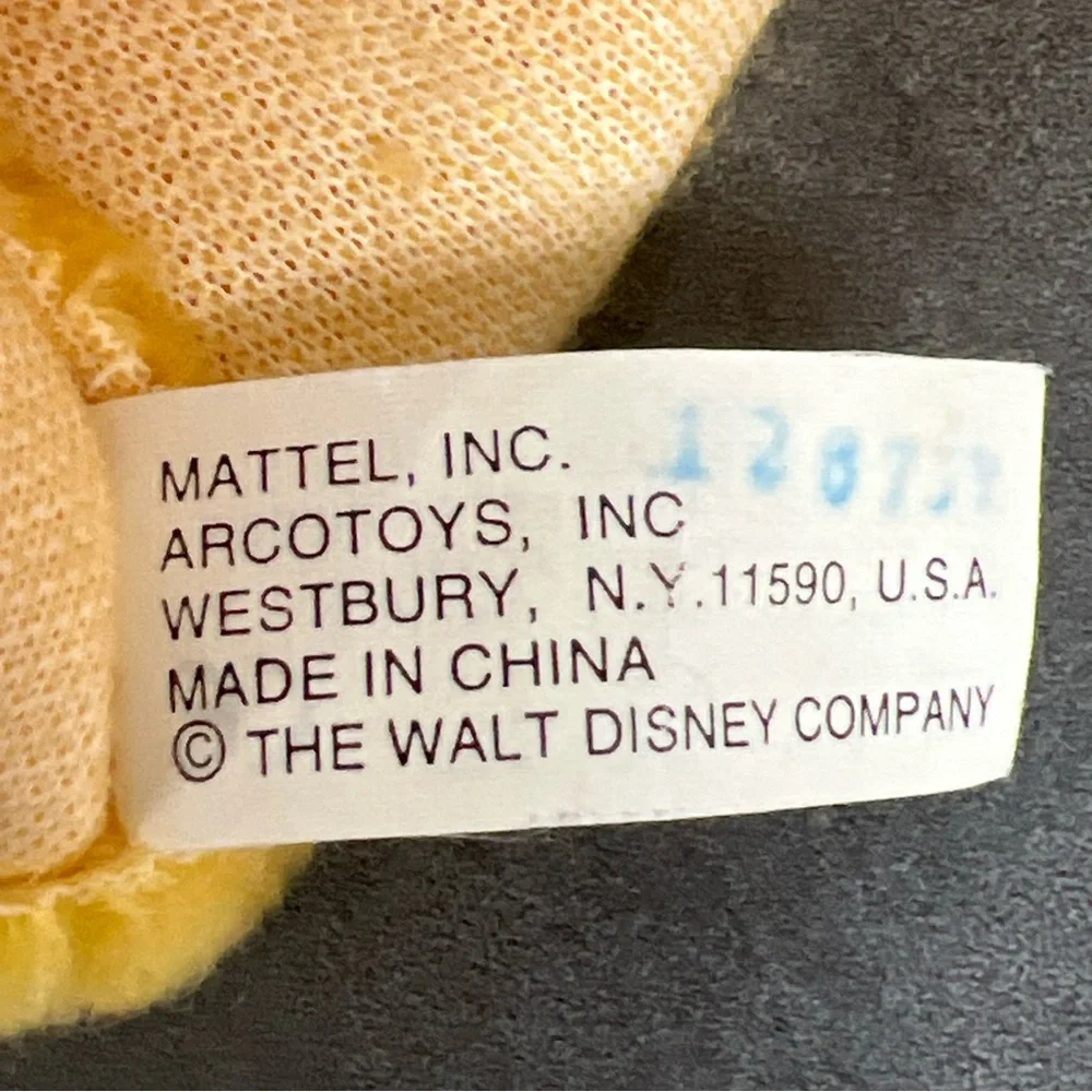 VTG Winnie the Pooh 9” Mattel‎ Arcotoys Plush Toy Hand Puppet